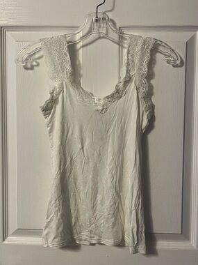 Promod Lace-Trim Camisole Tank Top - Cream